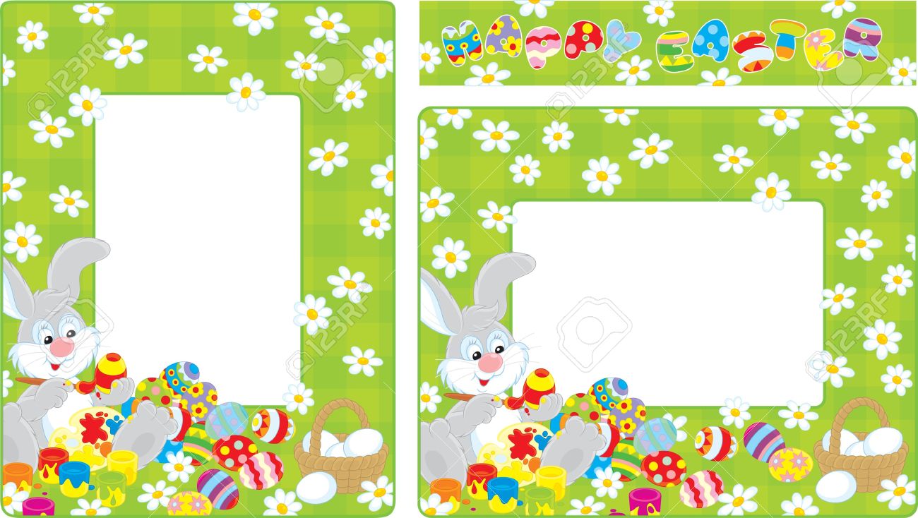 Easter bunny border clipart