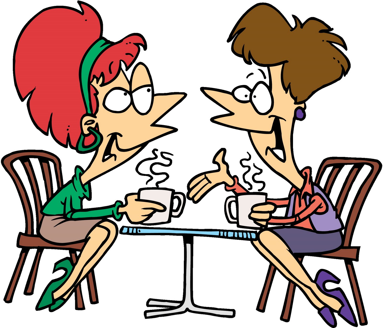 Elderly people speaking to one another clipart