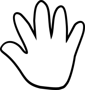 Hand Black And White Clipart