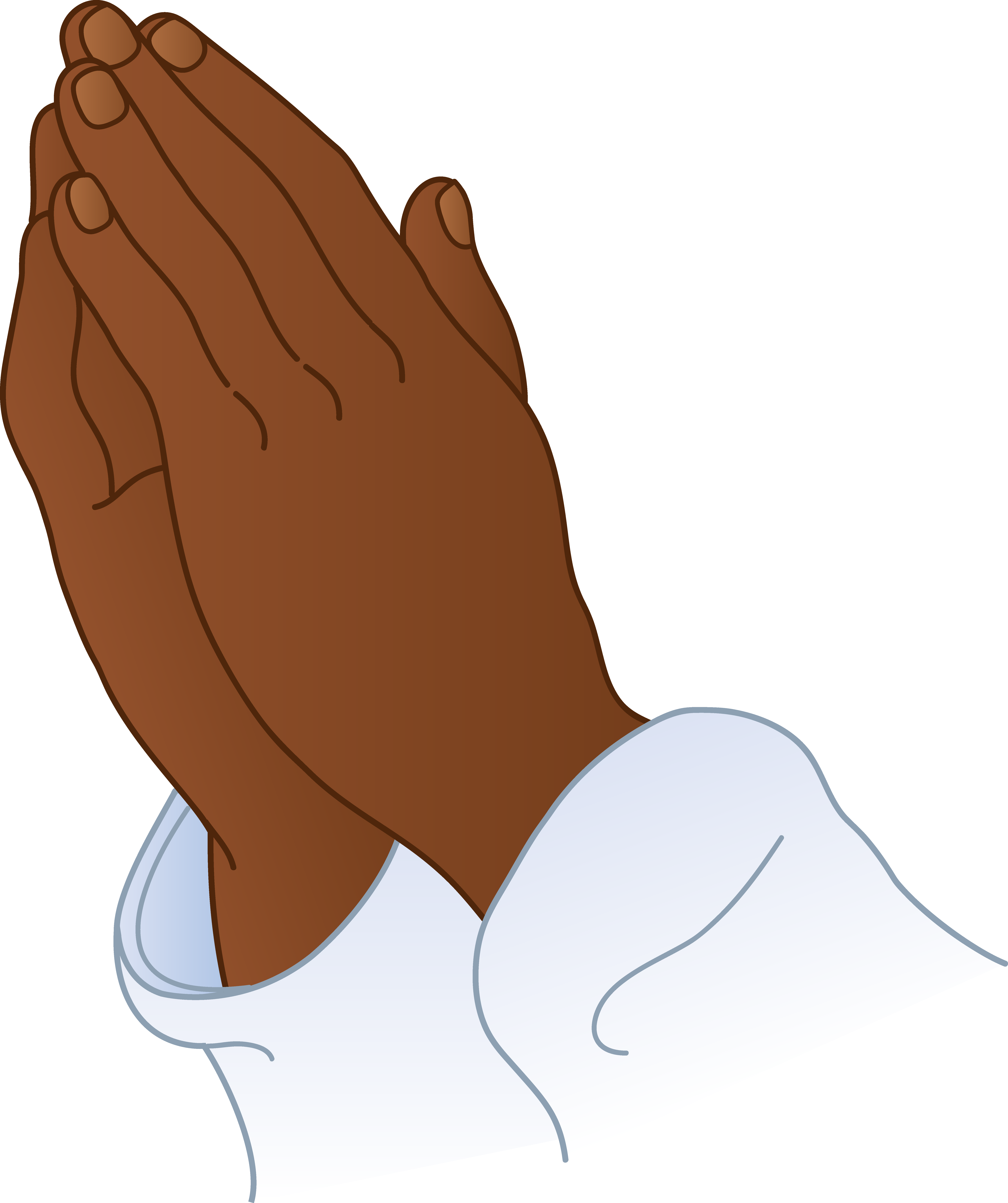 Black praying hands clipart