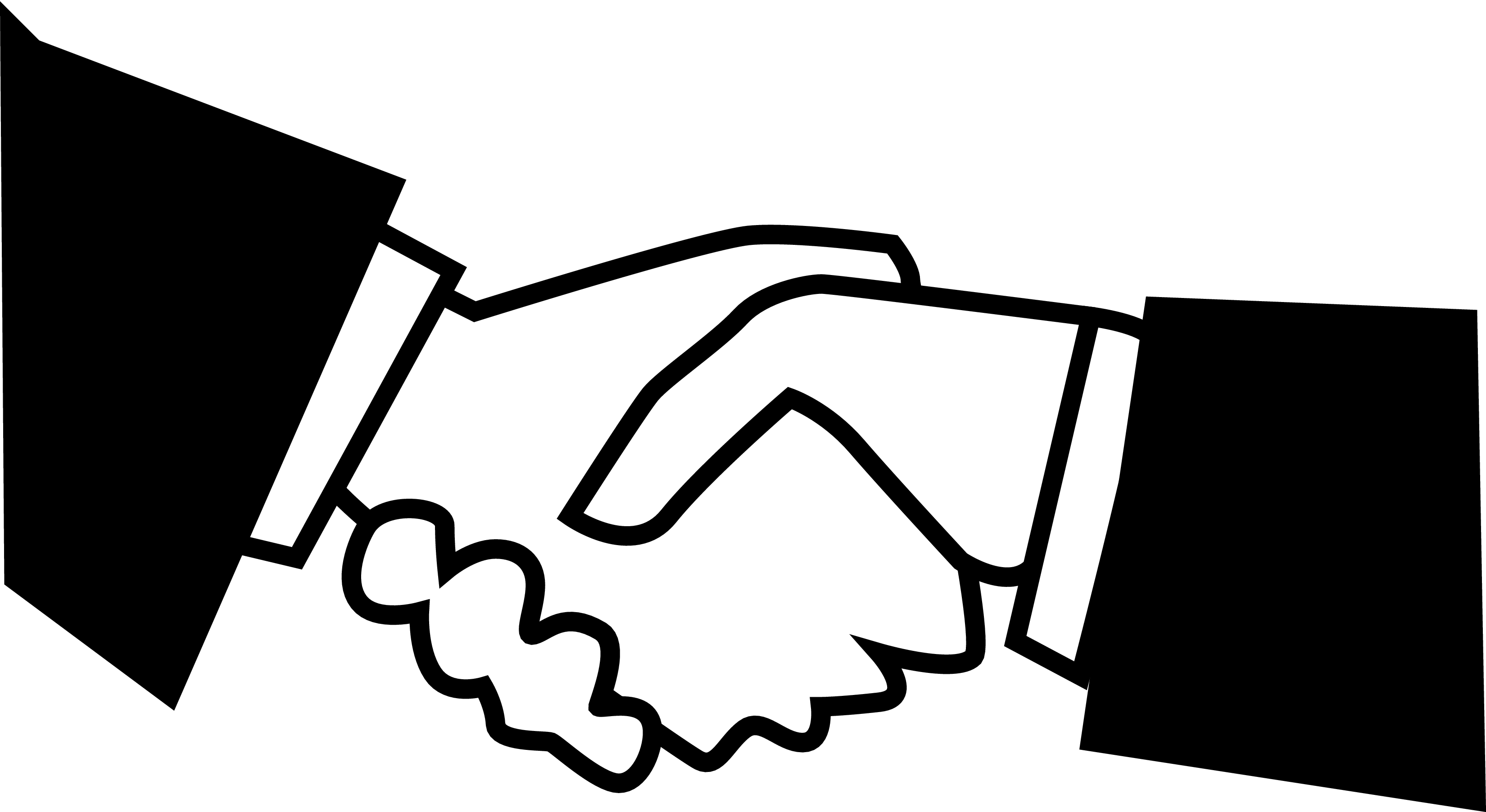Shaking Hands Black And White Clipart