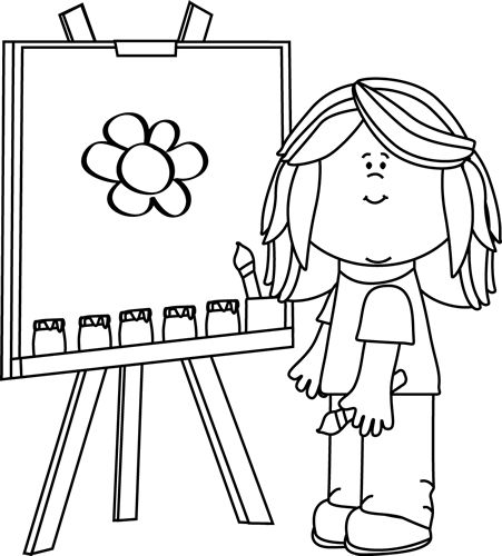 Paint clipart black and white