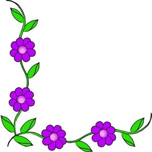 Purple flower border clip art