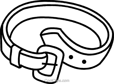 Black and white belt clipart