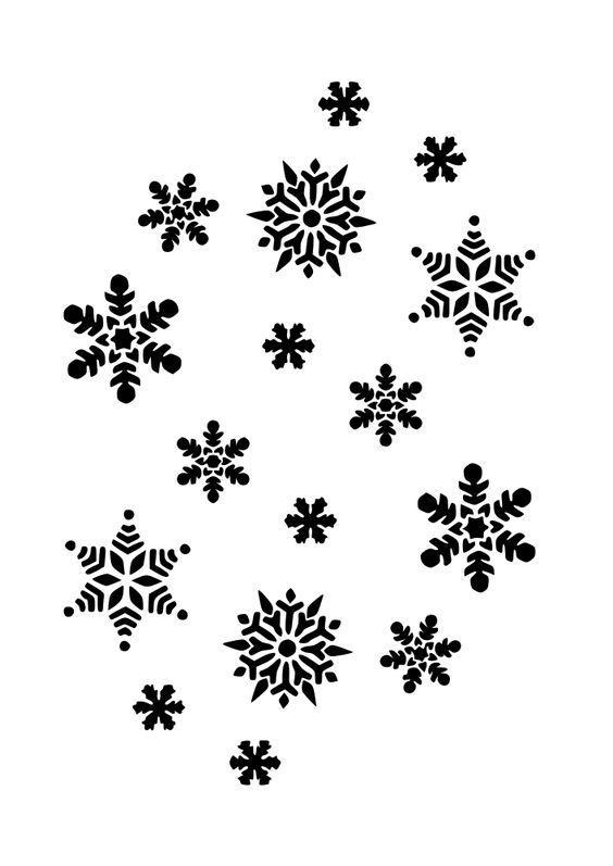 Clipart snowflakes black and white