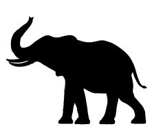 African elephant clipart silhouette