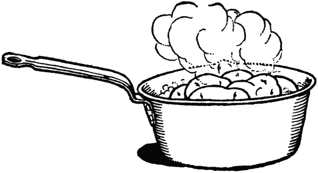 Cooking pot clipart outline