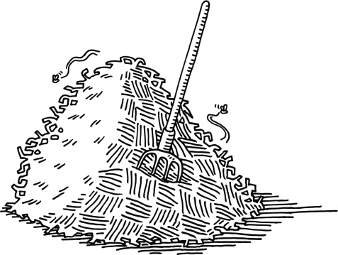 Pile of hay clipart black and white