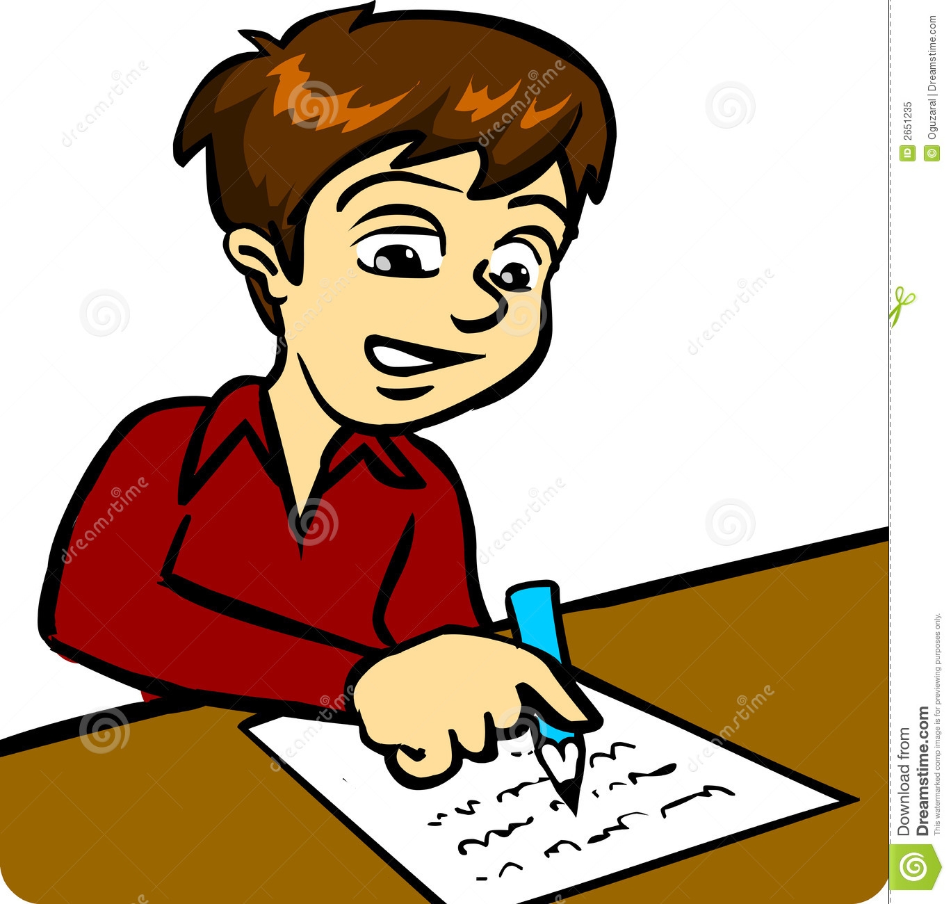 Boy Writing Letter