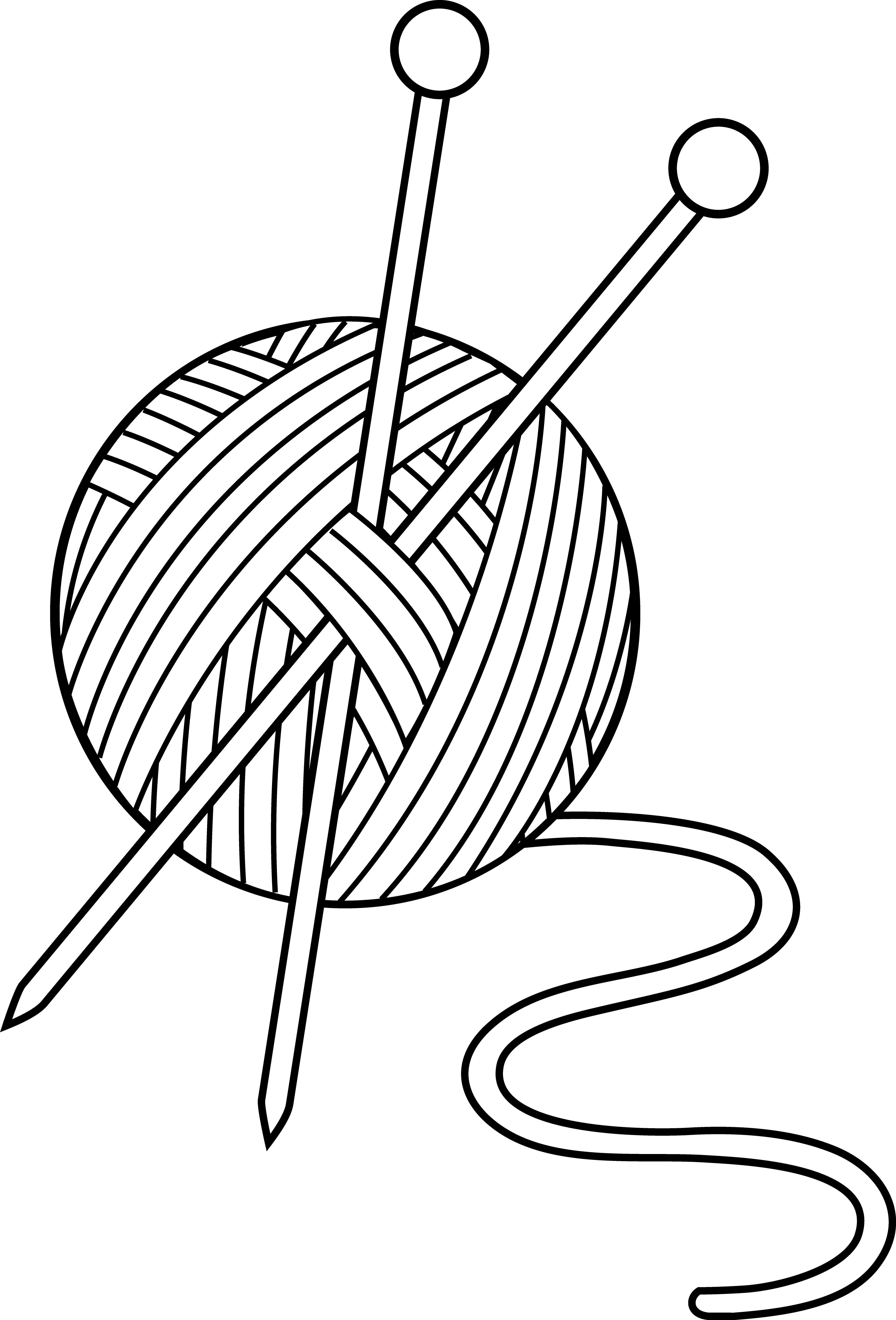 Free clipart knitting needles and yarn