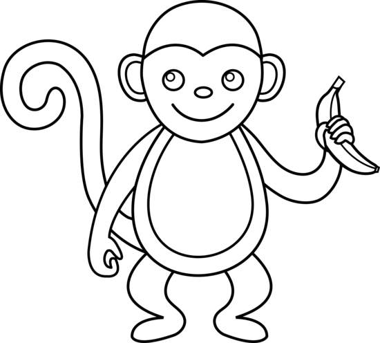 Monkey clip art black and white