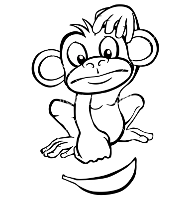 Monkey black and white monkey black and white clip art clipart