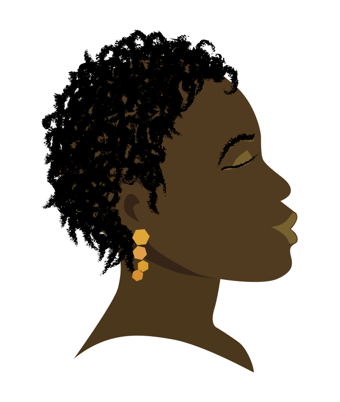 Afro girl studying clipart