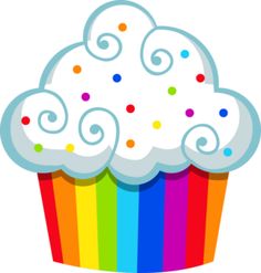 Rainbow Cupcake Clipart