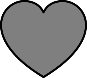 Solid Dark Gray Heart With Black Outline Clip Art at Clker 
