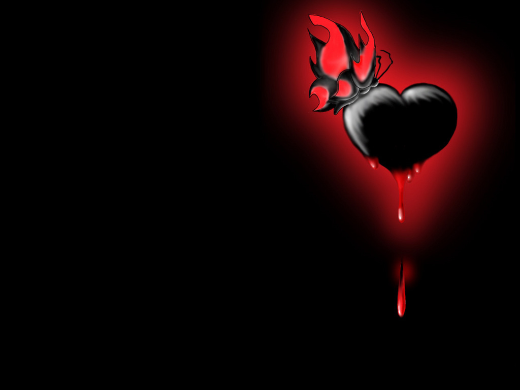 red valentines heart with black background - Clip Art Library.