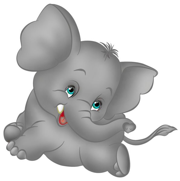 Black and white toy elephant clipart