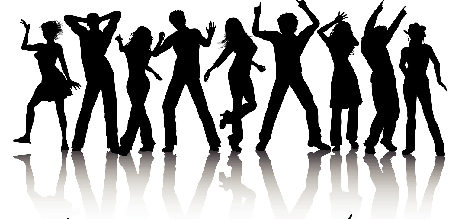 Party People Black Silhouette White Background. Snowjet.co