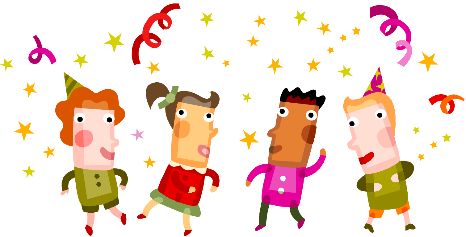 Kids party people clipart