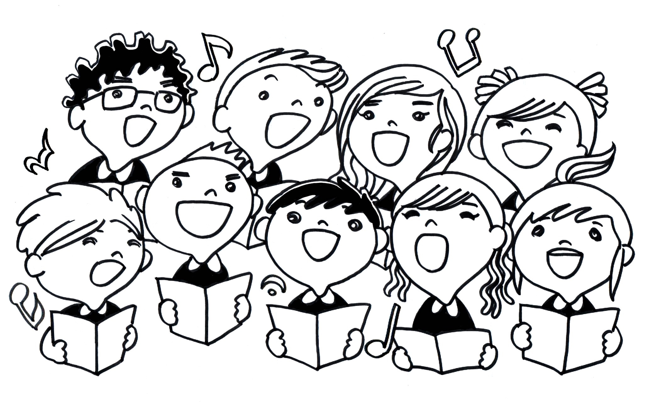 Choir Clipart Black And White