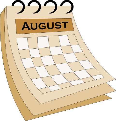 August clipart calendar