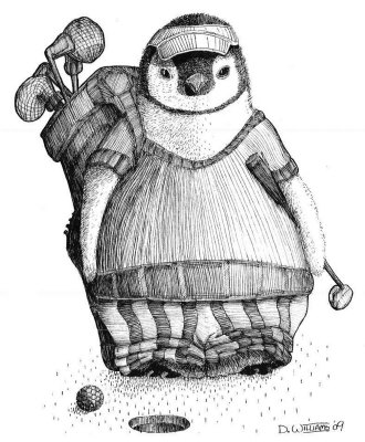 Penguin Golf Drawing at ArtistRising
