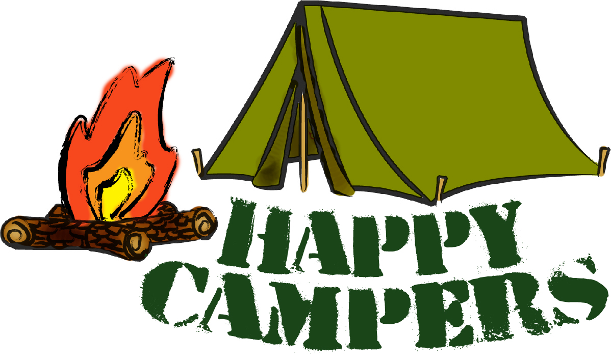 Happy campers clip art.