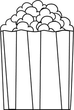 popcorn pieces clipart black and white