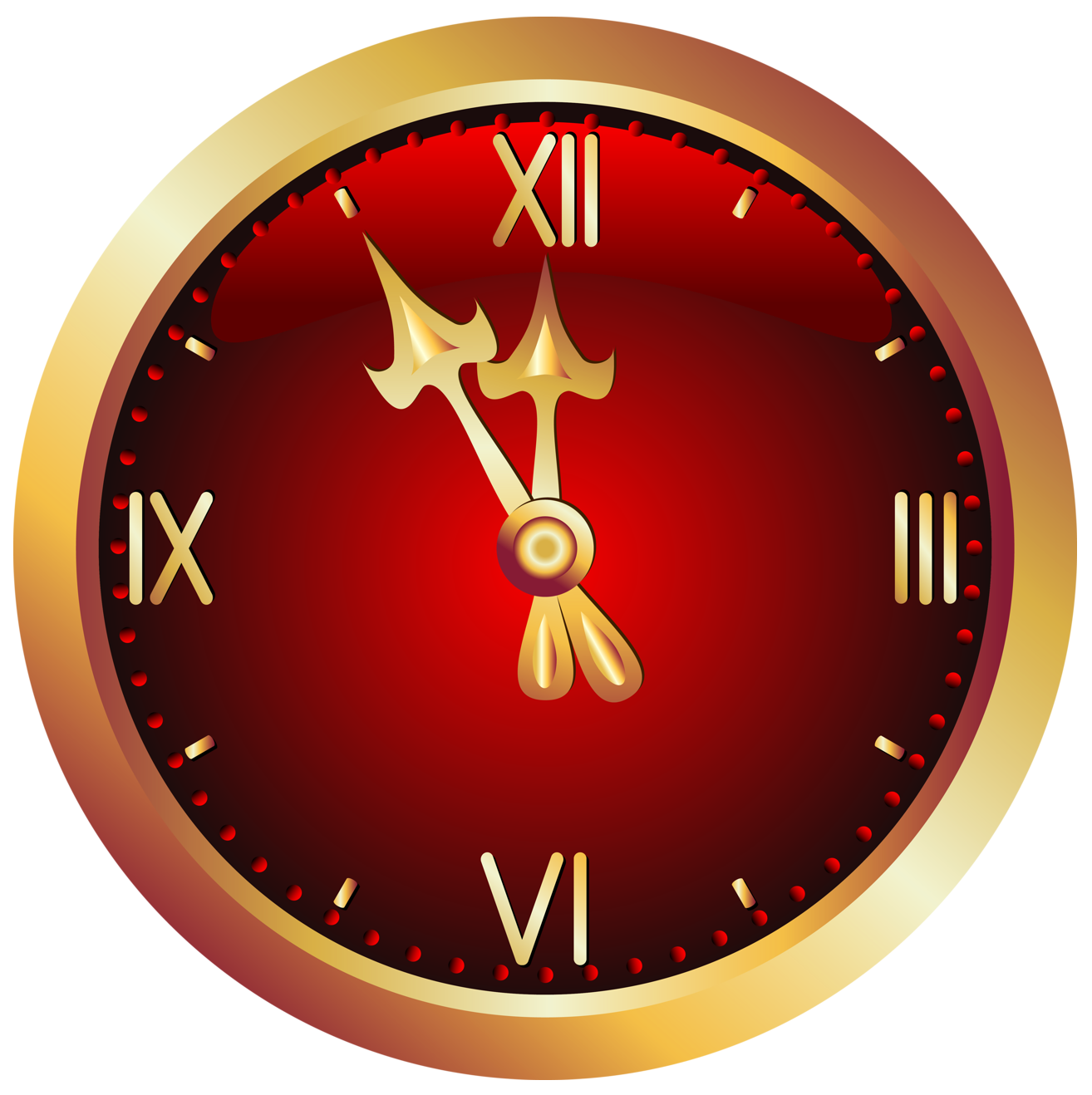 Christmas Red Clock PNG Clipart Picture
