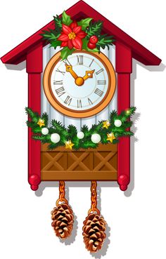 Transparent Christmas Clock PNG Clipartt