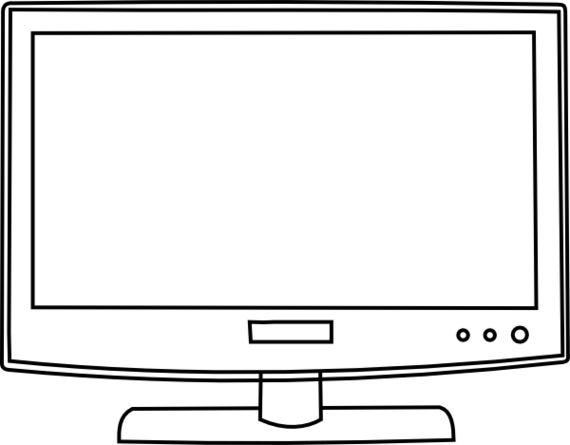 Clip Art Black and White Television � Clipart Free Download