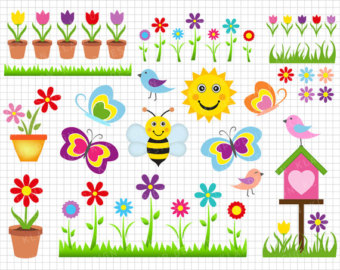 spring bees clipart � Etsy