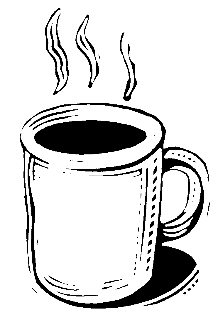 Coffee Cup Black And White Clipart