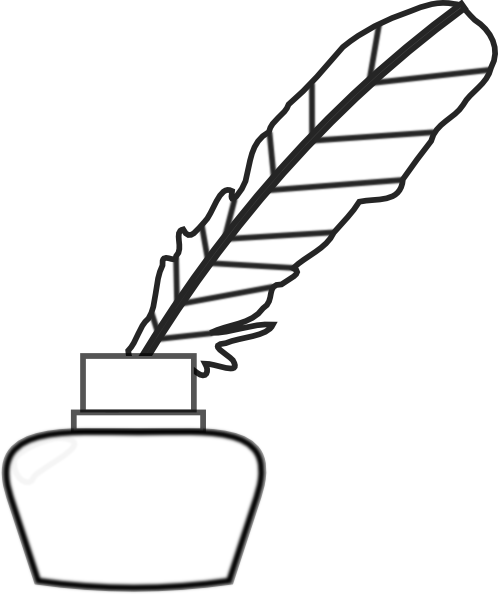 Quill Black And White Clipart