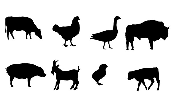 Farm Animal Silhouette Clipart