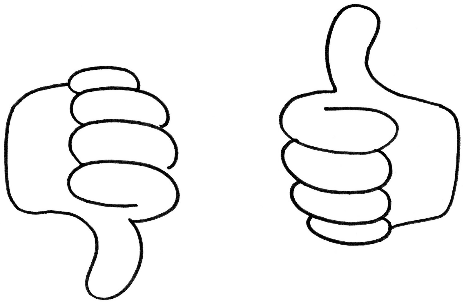 Thumbs Sideways Clipart Black and White