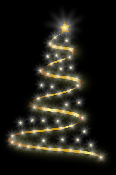 Modern Christmas Tree With Lights Clip Art at Clker