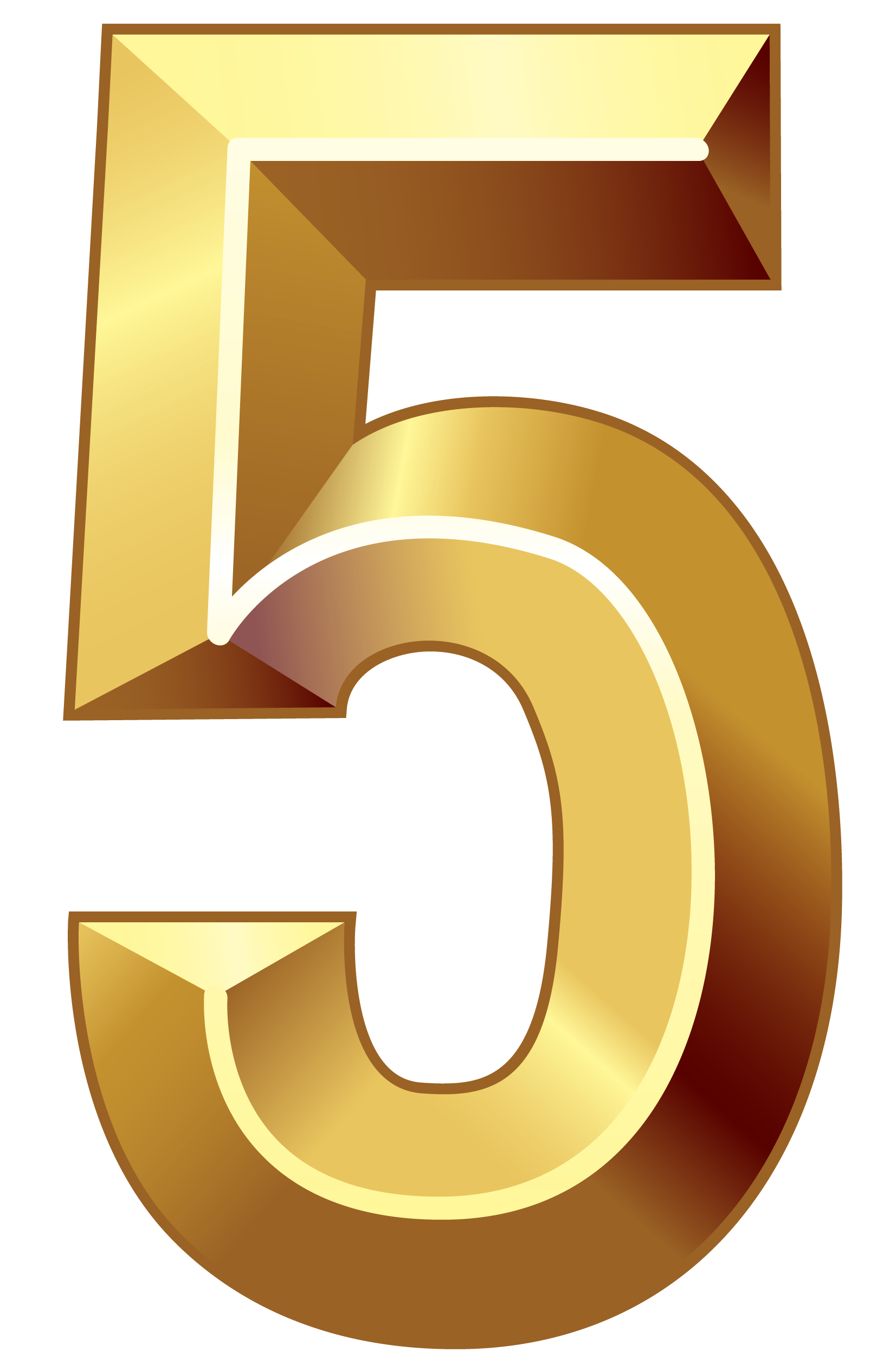 number 5 gold png - Clip Art Library