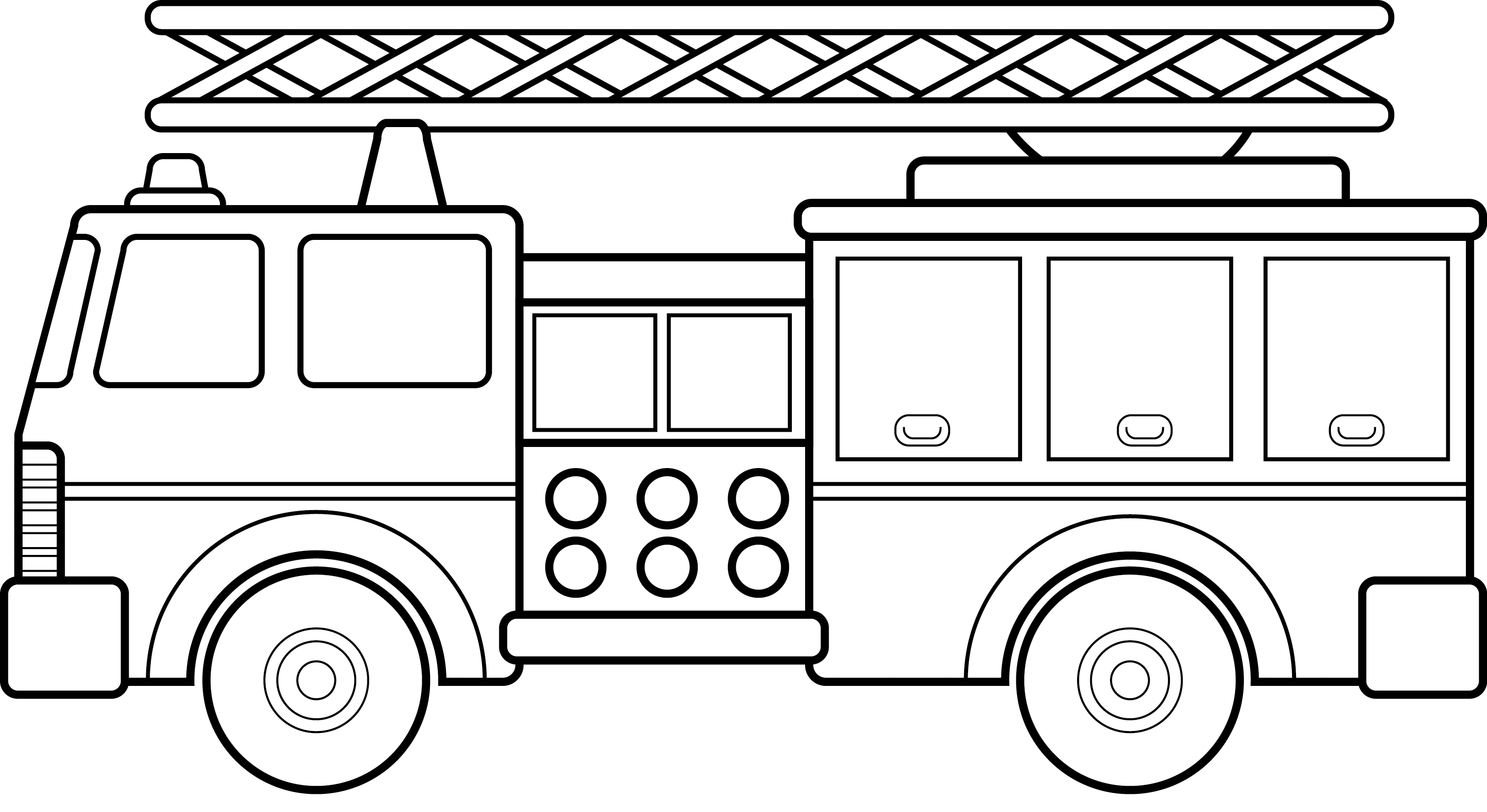 Free black and white fire truck clip art