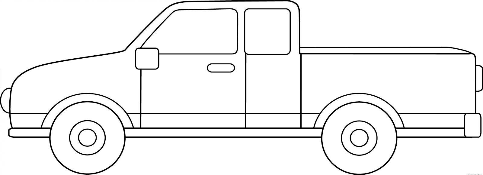 Pick up truck clipart black and white
