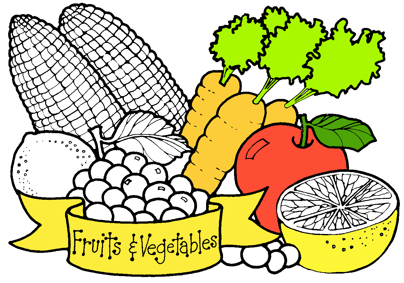 Eat fruits and vegetables clipart