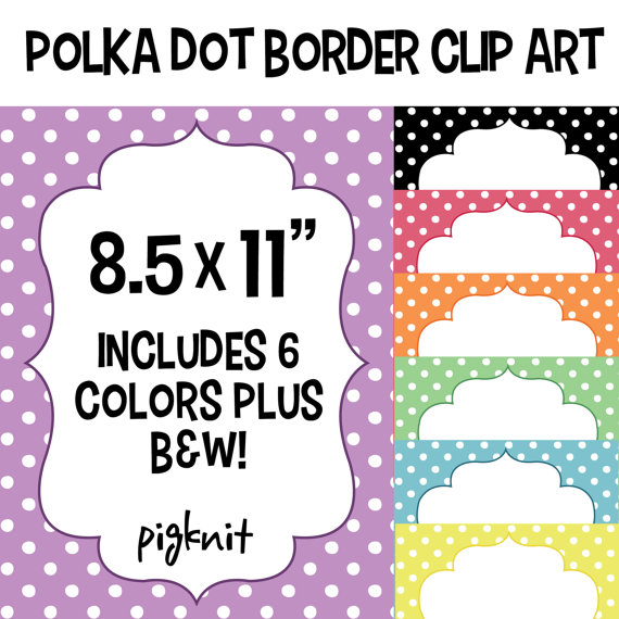 Polka dot clip art border
