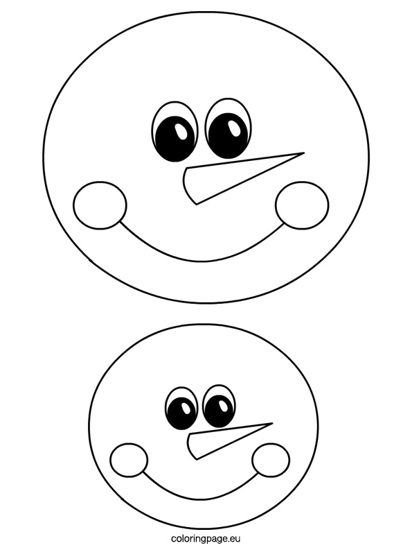 Snowman face clipart black and white