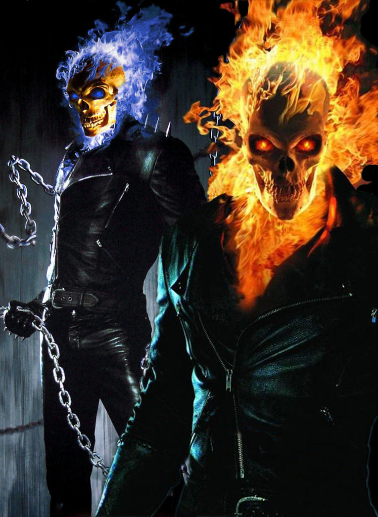 Blue ghost rider clipart.