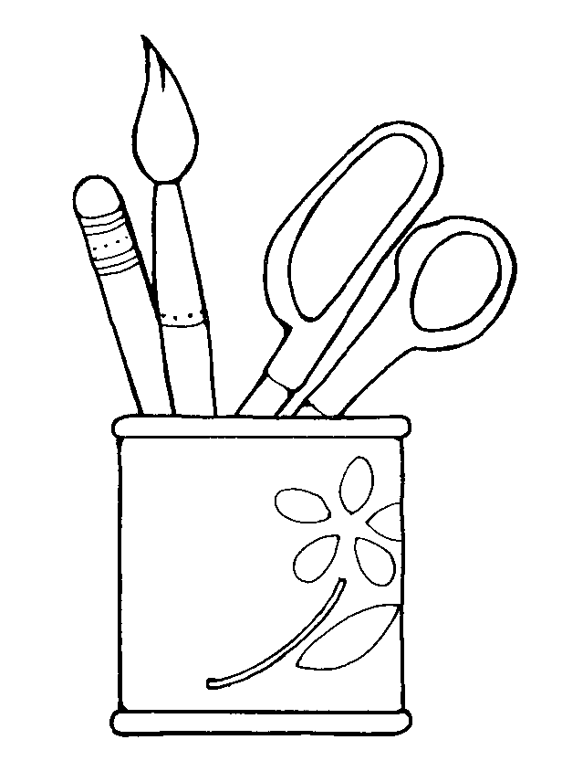 drawing of a pencil holder - Clip Art Library