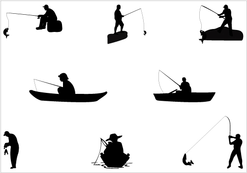 Boy girl in fishing boat clipart