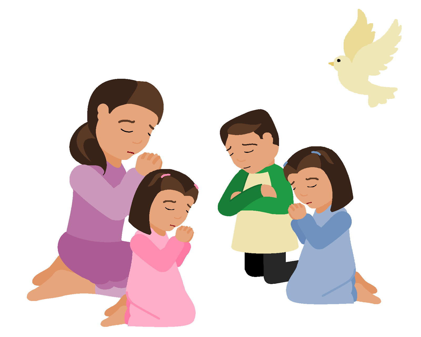 Praying Family Clipart