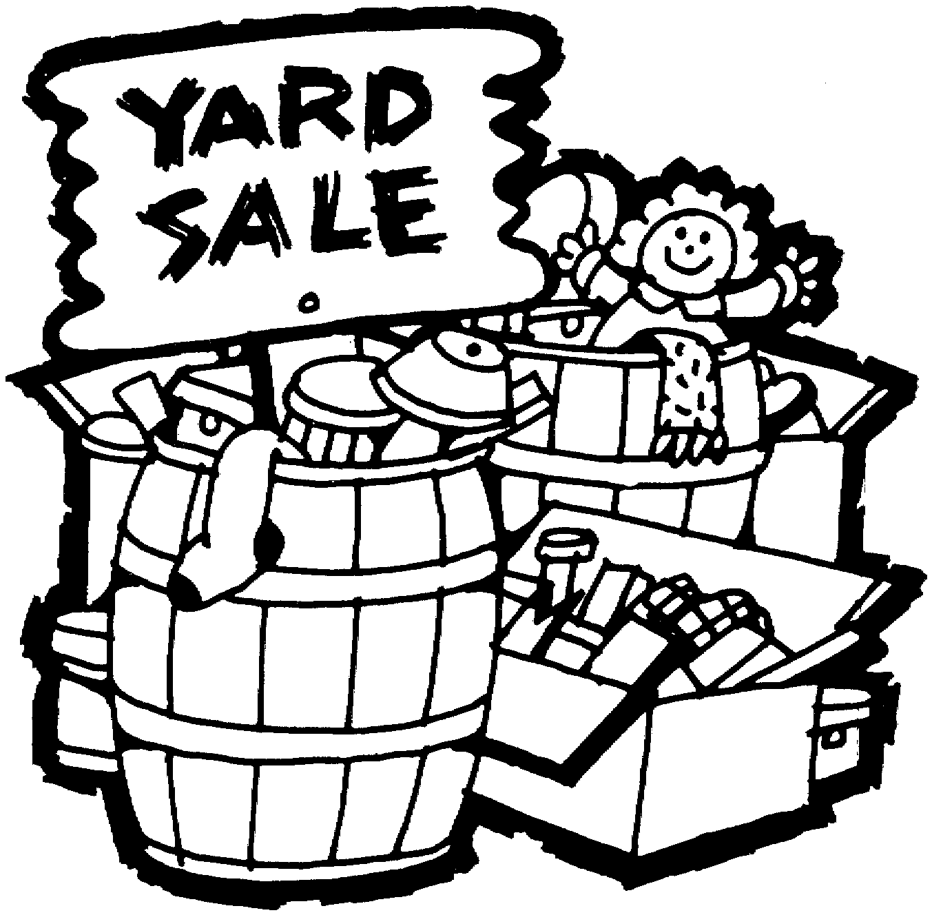 Free Yard Sale Clip Art Black And White, Download Free Yard 