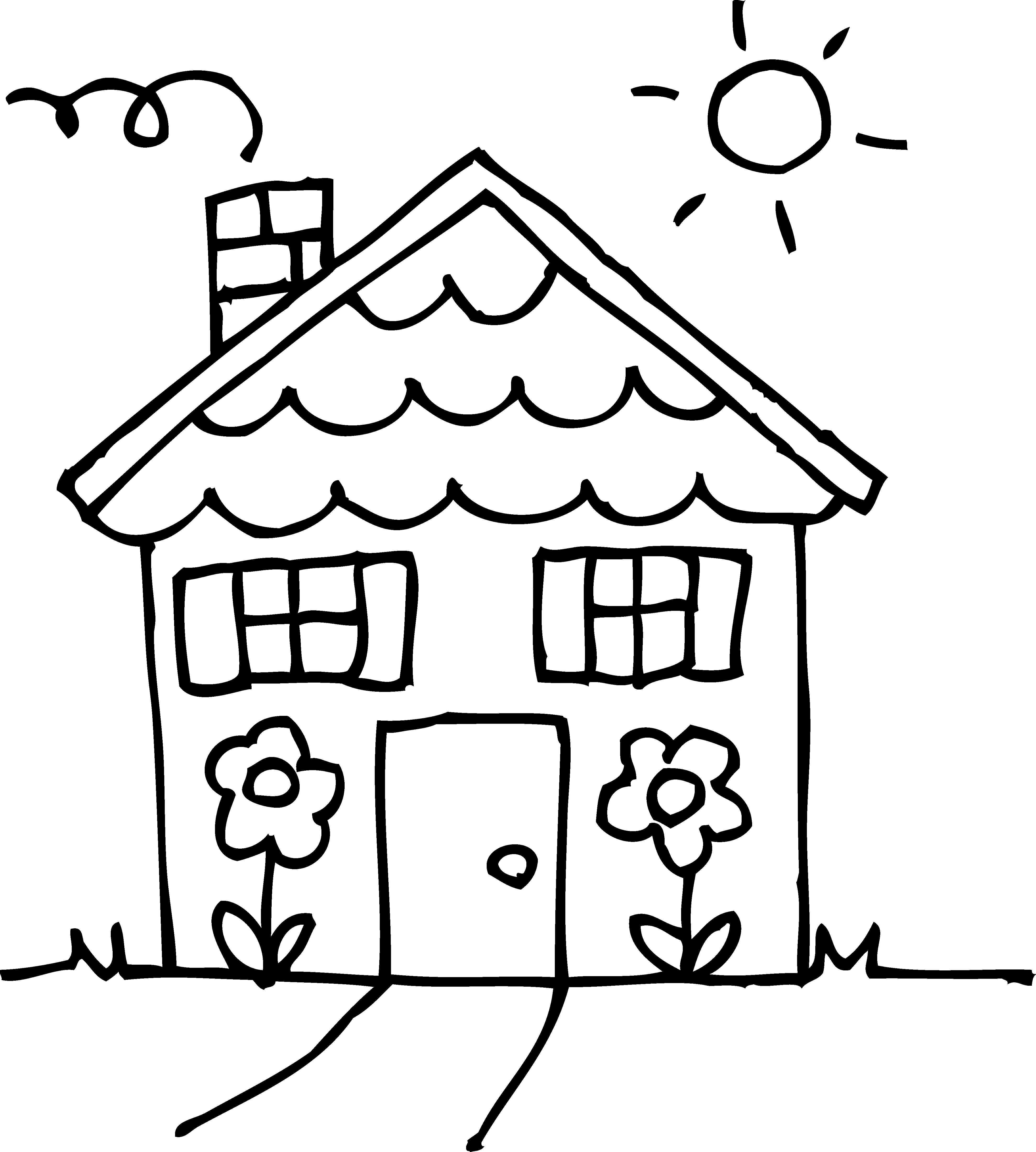 yard clipart black and white