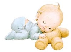 Sleeping cherub baby clipart image